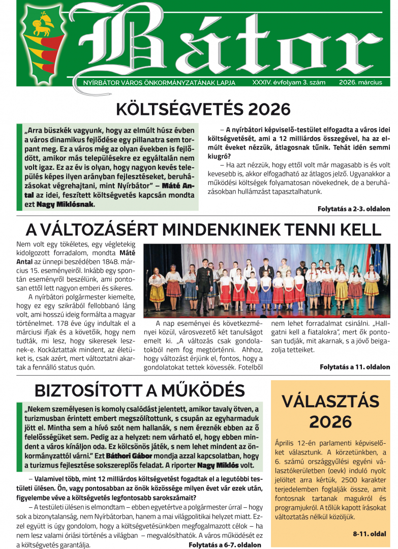 BÁTOR ÚJSÁG - 2026. március
