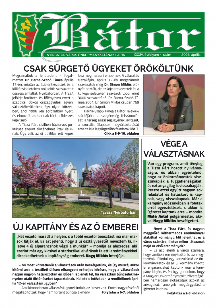 BÁTOR ÚJSÁG - 2026. április