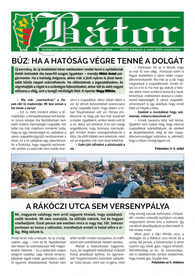 BÁTOR ÚJSÁG - 2026.szeptember