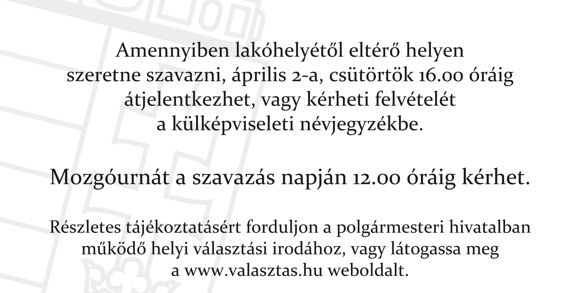 ORSZÁGGYŰLÉSI VÁLASZTÁS: ÁPRILIS 2-A 16 ÓRÁIG LEHET ÁTJELENTKEZNI